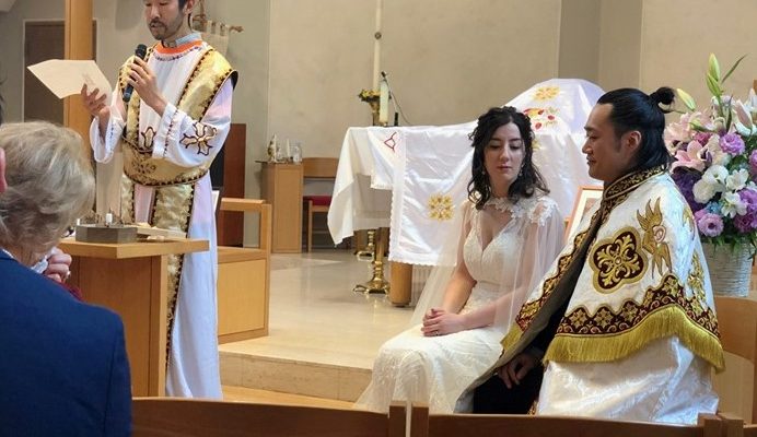 الكنيسة القبطية باليابان تشهد أول زواج قبطي أرثوذكسى