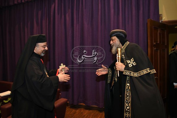 استقبال حار للبابا تواضروس بمجلس كنائس مصر