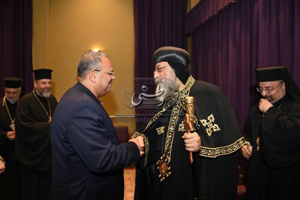 استقبال حار للبابا تواضروس بمجلس كنائس مصر