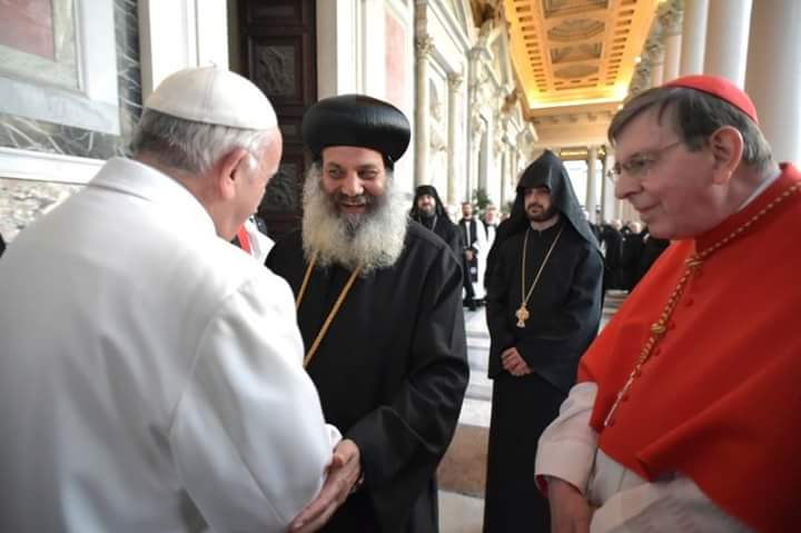 بابا الفانيكان يقيم صلاة مسكونية بمشاركة الكنيسة القبطية الأرثوذكسية