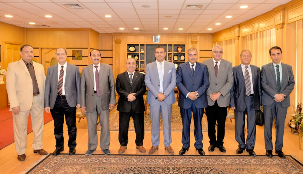 رئيس جامعة المنصورة يستقبل رئيس جامعة الأزهر خلال تواجده بمدينة المنصورة