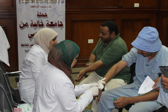 استمرار فعاليات حملة جامعة خالية من فيروس سي بمستشفى جامعة المنصورة