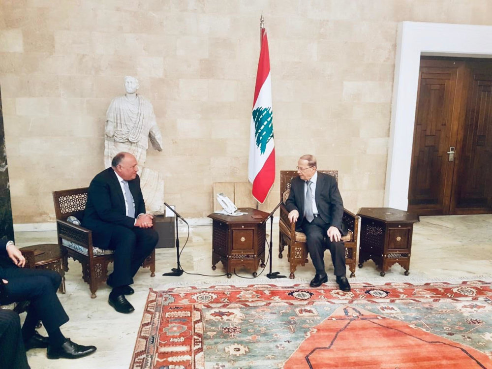  سامح شكري يلتقي الرئيس ميشال عون رئيس الجمهورية اللبنانيّة