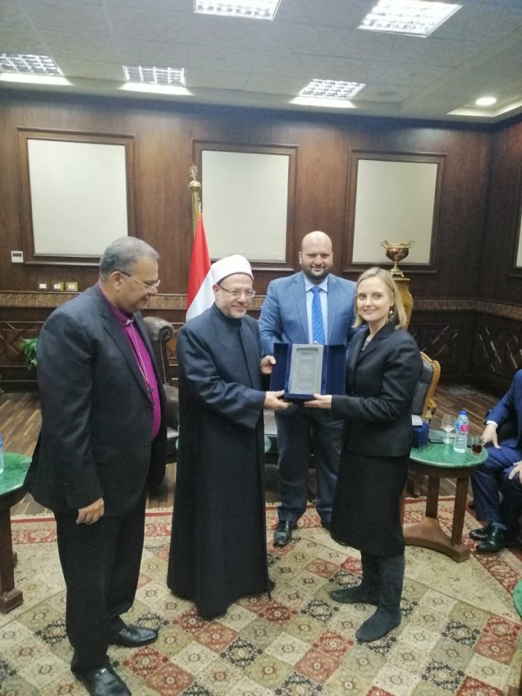 رئيس الطائفة الإنجيلية ووفد أمريكي رفيع في ضيافة مفتي الديار المصرية