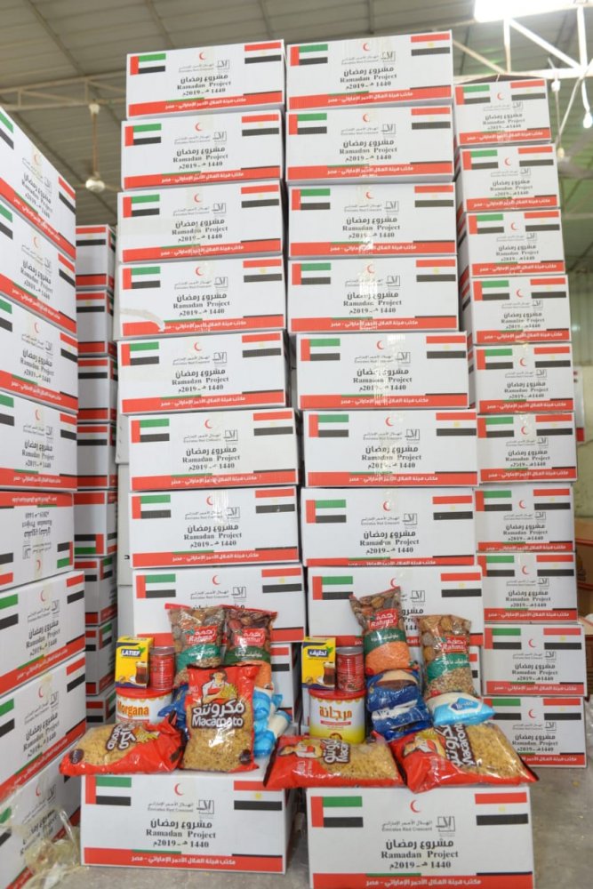  "الأورمان" و"الهلال الأحمر" الإماراتى يوزعان 500 كرتونة مواد غذائية على غير القادرين بالأقصر 