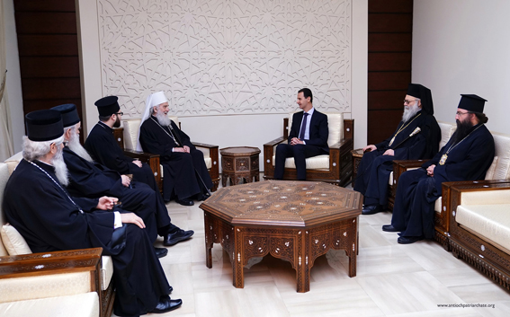 بطريركا "الصرب" و" أنطاكية" يزوران الرئيس الأسد في دمشق