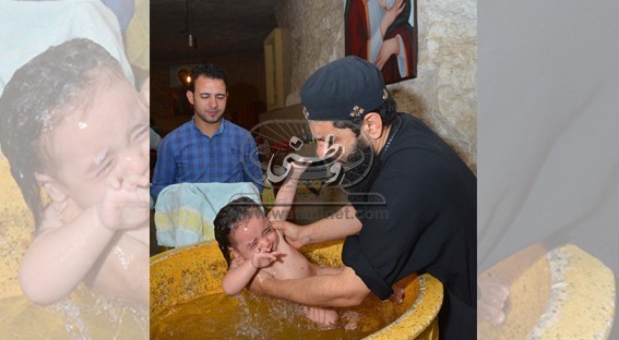 عشرات الاطفال يولدون يوميا ” فى جرن كنيسة المعمودية” بدير العذراء بجبل أسيوط