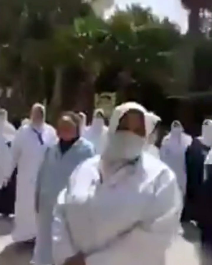 بالصور.. ممرضات "حميات كفرالدوار" تطالبن بصرف مكافآت الرئيس