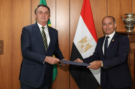 تقديم أوراق اعتماد السفير المصري إلى رئيس البرازيل